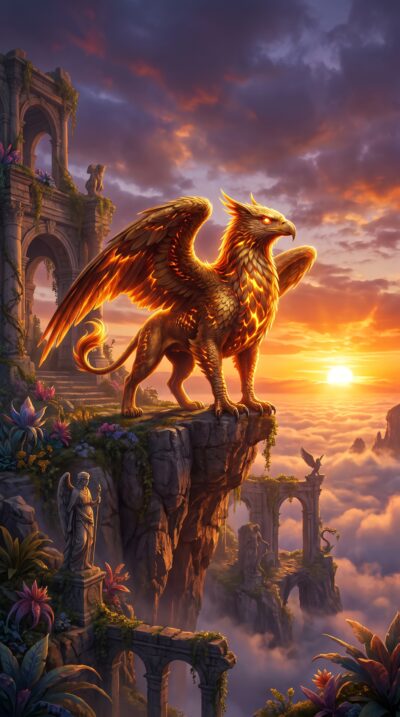 Golden Griffin Wallpaper